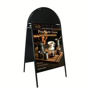 Letrero de Pavimento Plegable de Doble Cara, Resistente, de Hierro, Personalizado, Soporte Duradero para Pósteres, para Publicidad y Exposiciones - Product Image 1