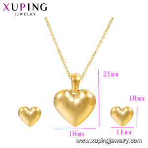 S-406 xuping תכשיטים אופנה אופנה פופולרי אלגנטי תוסס יומיומי מתנה רומנטית לב רומנטי לב נירוסטה 24 קראט - Product Image 2
