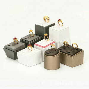 Manufacturer Wholesale Luxury PU Leather Jewelry Display Props <b>Rings</b> Display Stand for Jewelry Counter Presentation - Product Image 3