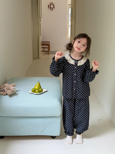 617 Nueva Colección de Otoño, Pijamas con Estampado Floral para Bebés Niñas, Conjuntos de Ropa de Diseño Coreano para Bebés y Niños Pequeños, Venta al por Mayor - Product Image 6