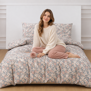 Poland Local Hub 3 Piece Cotton Floral Bedding <b>Set</b> Queen Size Cottage Bloom <b>Comforter</b> EU Dropshipping - Product Image 4