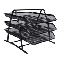 Estante de Metal de tres capas para cajones, cesta de almacenamiento para oficina y negocios, tres rejillas y cuatro rejillas, caja de archivos, venta al por mayor