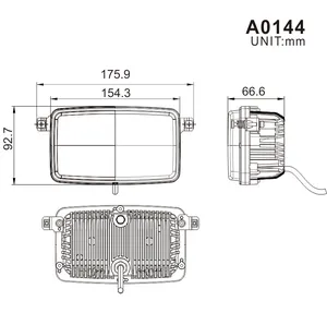 ECE R149 רב תכליתי אור גבוה/נמוך 34W 3*5 אינץ' פנס LED מרובע אטום