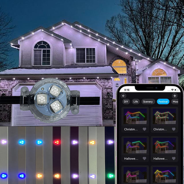 Twinklight RGBW LED Pixel Christmas Lights IP68 Waterproof Outdoor Holiday Lighting Point Light Amusement Displays Permanent