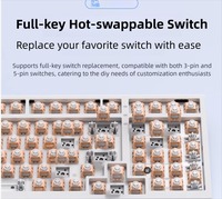 Clavier de jeu mécanique sans fil USB-C programmable avec rétroéclairage RVB, 98 % de touches montées sur profil, interrupteurs remplaçables à chaud, touches PBT