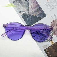 Lunettes de soleil transparentes sans monture EAGO 2026 de haute qualité pour l'été, vente en gros, livraison rapide, protection UV400, verres PC personnalisables