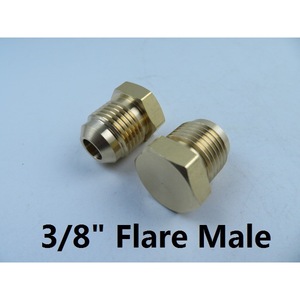 Capuchon de cloche en laiton de 3/8 pouce avec filetage interne SAE, raccord de tuyauterie à 45 degrés, douille hexagonale externe - environ. 1,9 cm - Product Image 4