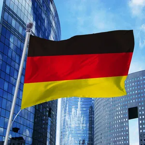 स्टॉक में माल प्रोमोशनल उत्पाद 3x5 फुट जर्मन झंडा 100% पॉलिएस्टर पीतल Grommets के साथ जर्मन झंडा जर्मनी झंडे