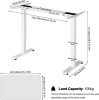 Bureau électrique moderne, extensible, réglable en hauteur, en acier, support pour ordinateur portable, meuble de bureau confortable et debout