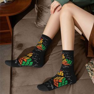 Calcetines Personalizados Antibacterianos con Diseño de Cubo de <span class=keywords><strong>Rubik</strong></span>, Calcetines Unisex con Patrón de Letras, Servicio ODM, Regalo Divertido para Profesores - Product Image 6