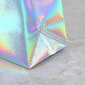 Bán buôn tùy chỉnh in tái chế tái sử dụng Holographic Bạc PP nhiều lớp không dệt Tote mua sắm túi - Product Image 5