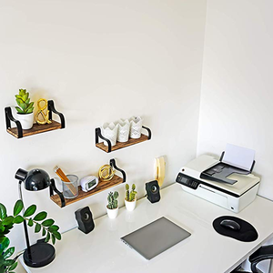 Kệ treo tường nổi với dấu ngoặc, mộc mạc treo tường lớn kệ lưu trữ - Product Image 3