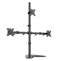 Bras de moniteur articulé à trois supports de bureau réglables en hauteur avec écran d'ordinateur 3 PC
