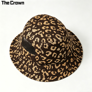 Sombrero de Pescador con Estampado de Leopardo y Logotipo Personalizado, Casual, para Ciclismo, Transpirable, con Malla de Ventilación, Visera Ancha de Lona, Protección Solar - Product Image 2