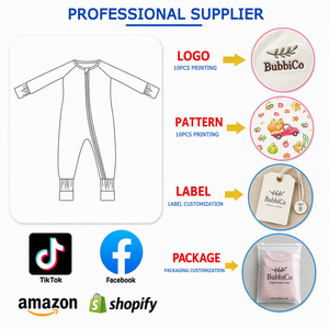 <span class=keywords><strong>Pijama</strong></span> de Bambú Personalizado OEM para Bebé con Diseño de Santa Claus, Cierre Doble YKK, Mono para Recién Nacido, Suave y Transpirable - Product Image 4