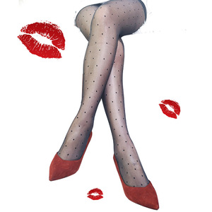 <span class=keywords><strong>Collant</strong></span> ricamati economici sexy del tatuaggio trasparente lavorato a maglia dei puntini ultra trasparenti delle nuove donne di progettazione - Product Image 2