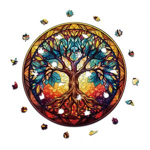 Rompecabezas del Árbol de la Vida, Divertido y Estimulante, Regalo Creativo para la Salud del Cerebro, Forma Única e Irregular, Rompecabezas de Madera para Adultos - Product Image 3