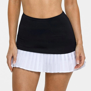New Arrival Cropped <b>Tennis</b> Wear Women's High Waist Tight Outdoor Sports Anti-Exposure Yoga Pleated <b>Mini</b> <b>Skirt</b> Set - Product Image 3