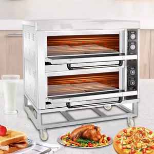 Gás comercial 2 Deck 4 bandejas Forno de padaria Condição nova para o cozimento do pão e do bolo Utilizando ingredientes do leite da água da farinha - Product Image 2