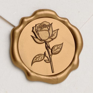 Sceau de cire personnalisé avec logo et motif, poignée intégrée, pour enveloppes, cartes de mariage, cartes-cadeaux et invitations - Product Image 1