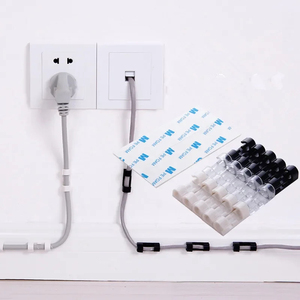 20pcs עצמי מקל כבל חוט קליפים מהדק שולחן קיר מסודר מסדר מחזיק מחשב USB טעינה נתונים וו וו כבל - Product Image 1