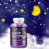 Wanfu Gommes Sommeil à la Mélatonine et aux Fruits Rouges, Formule 6-en-1, 60 Bonbons Végétaliens, Complément Alimentaire pour l'endormissement, Flacon