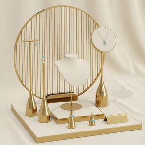 Expositor de Joyería Personalizado: Set de Soportes de Lujo de Metal para Pendientes y Collares - Product Image 1