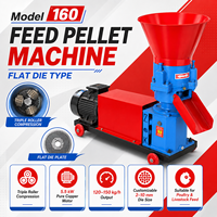 Machine à granulés d'aliments pour bétail, moutons et chèvres, à moteur électrique, à matrice plate de type D, conception compacte, fonctionnement simple, équipement à petite échelle