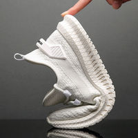 Baskets décontractées tendance pour hommes, à lacets, bout rond, sans semelle intermédiaire, semelle extérieure en plastique, maille respirante unie, vente en gros pour l'été