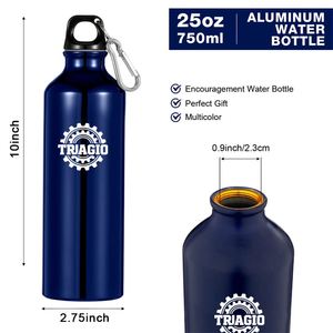 Wholesale High Quality Reusable Custom logo Aluminum <b>Blank</b> 25 Oz. <b>Water</b> <b>Bottle</b> with Carabiner - Product Image 3