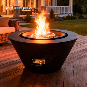 Gnee Garden Modern Outdoor Bioethanol <b>Fire</b> Pit Powder Coated Metal Freestanding for Patio Heating - Product Image 3