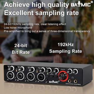 Interface audio professionnelle DAYMIC 24 bits 192 kHz 4 canaux, carte son USB pour enregistrement en direct, carte son solo, interface audio - Product Image 5