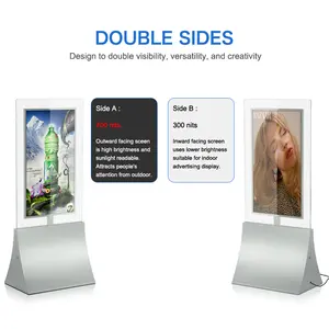 55 polegadas Window Display Digital Signage Display para loja de varejo usando dois sentidos Window Screen Advertising