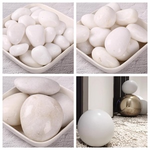 Ciottoli Bianchi Lucidati all'Ingrosso, Eco-Compatibili e Durevoli per Paesaggistica di Parchi e Decorazione di Giardini, Pavimentazione Stradale <span class=keywords><strong>con</strong></span> Ciottoli - Product Image 4