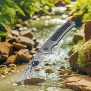 سكين جيب قابل للطي بمقبض G10 وشفرة من الفولاذ المقاوم للصدأ 3Cr13 للصيد، متوفر بالجملة من الصين - Product Image 2