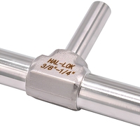 Raccords de soudure pour instruments en acier inoxydable poli forgé certifiés HAL-LOK ISO9001, réducteur en T 3 voies à tête circulaire, diamètre extérieur 1/4''-1''
