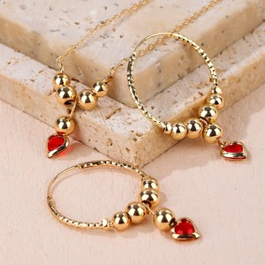 Conjuntos de Joyería Africana de Moda Kinnear de Alta Calidad para Mujer, Chapados en Oro de 18k que No se Deslustran, Juego de Aretes y Collar con Forma de Corazón al por Mayor - Product Image 4