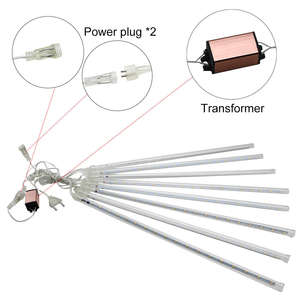 Étanche 12 20 pouces 8Tubes blanc bleu météore douche lumières pour mariage noël vacances suspendus goutte de pluie glaçon Lights110V 220V - Product Image 3