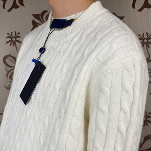 Ralf Sweater Lengan Panjang untuk Pria Campuran Katun Kerah Gulung RL Rajutan dengan Jahitan Terpuntir Logo Bordir Sweater Laur - Product Image 1