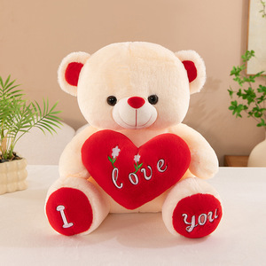 Boneka Beruang Teddy Lucu Custom OEM ODM dengan Sweater, Mainan Hewan Boneka Plush Lembut Berkualitas Tinggi, Boneka Beruang dengan Pita untuk Hari Valentine - Product Image 6