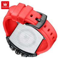 Montre personnalisée OEM avec bracelet en silicone, design tonneau, montre à quartz multifonction pour homme, phase lunaire, chronographe, date automatique, montres pour homme
