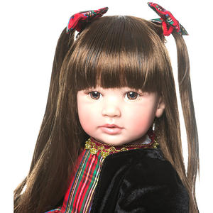 100% fait à la main 60cm Reborn bébé poupées 24 pouces grande peluche avec des cheveux longs réaliste silicone pour les filles - Product Image 5