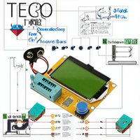 LCR-T4 LCD Penguji Transistor Grafis Dioda Kapasitansi Resistansi ESR Meter MOSFET Thyristor Papan Pengembangan Terpopulasi Penuh