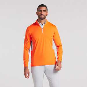 Pull-over personnalisé à fermeture éclair et quart de corps Sweat-shirt de golf brodé à manches longues et col montant Vêtements de plein air pour le printemps - Product Image 3