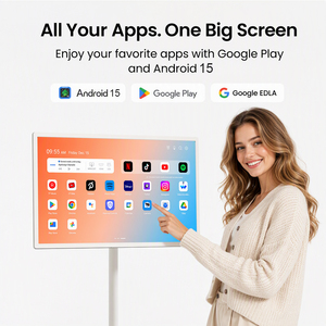 Televisor Inteligente Móvil Blanco <span class=keywords><strong>de</strong></span> 32 Pulgadas con Ruedas, FHD Android, Soporte Rodante, Pantalla Táctil, 8GB+128GB, WiFi, Pantalla Inteligente Complementaria <span class=keywords><strong>para</strong></span> el Hogar - Product Image 2