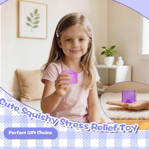 Juguete Antiestrés de Silicona Morada en Forma de Cubo de Hielo, Sensorial, de Rebote Lento, Suave al Tacto, para Niños y Adultos - Product Image 5