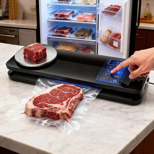 Sellador <span class=keywords><strong>de</strong></span> Alimentos al Vacío 2 en 1 <span class=keywords><strong>de</strong></span> 80kPa y Báscula Digital <span class=keywords><strong>de</strong></span> Alta Precisión con Tapa Automática, Pantalla Táctil <span class=keywords><strong>para</strong></span> Empacar al Vacío Alimentos Húmedos/Secos - Product Image 1