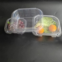 Conteneur en plastique pour fruits de petite taille PET 125g, boîte en plastique jetable, blister, coquille de palourde pour fruits, légumes, aliments, avec couvercle plat