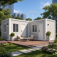 Maison conteneur préfabriquée portable de luxe moderne, étanche et résistante au vent, pour café-bar, boutique mobile et espace de vie de type resort