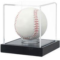 Boîte de présentation carrée en acrylique pour balle de baseball, boîte de présentation anti-poussière en plexiglas transparent pour une seule balle